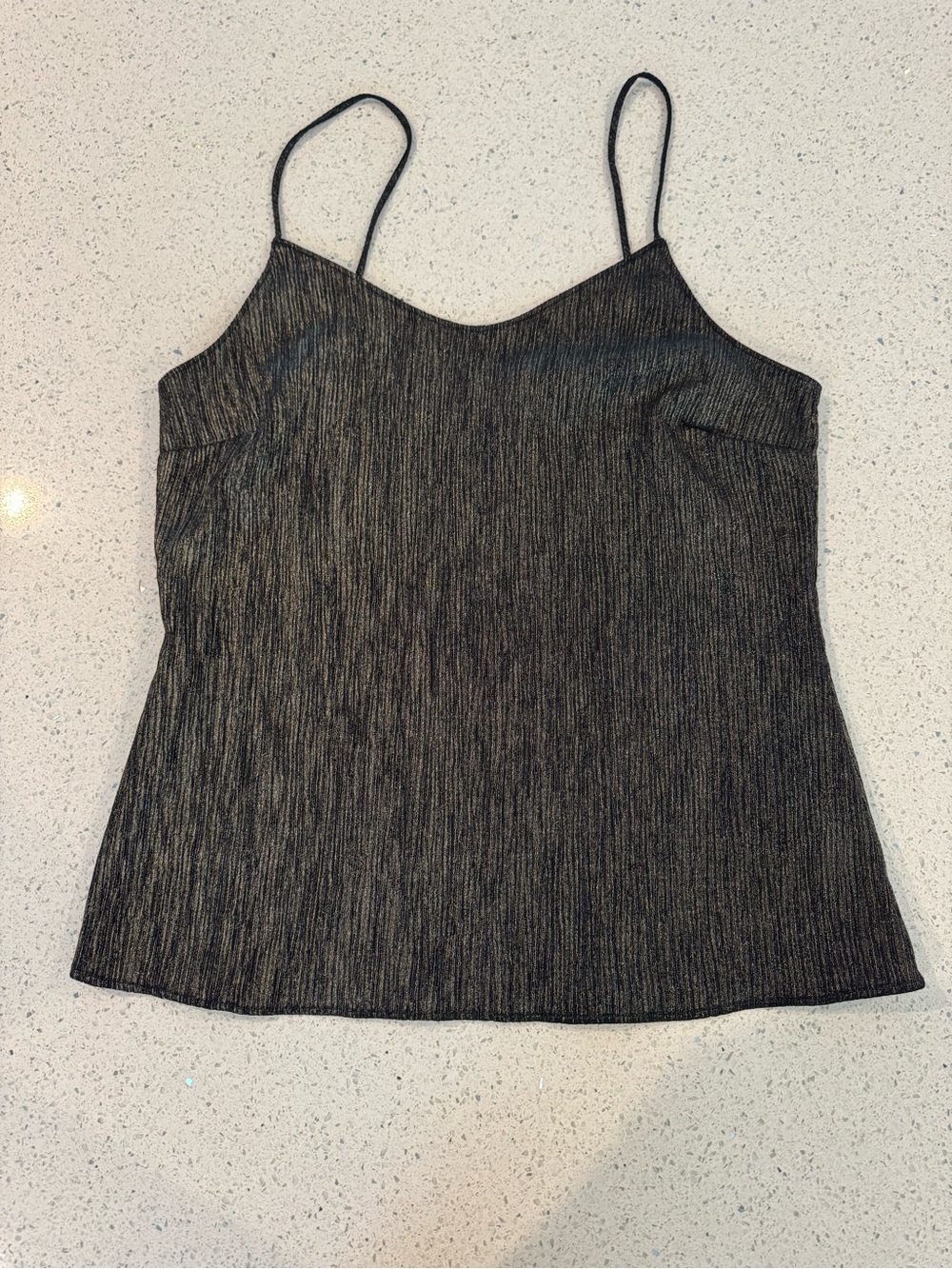 Paige Metallic Black Spaghetti Strap Cami